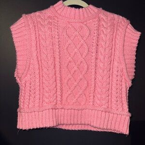 Pink Zara sweater vest